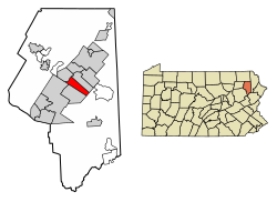 Lackawanna County Pennsylvania Incorporated and Unincorporated areas Throop Highlighted